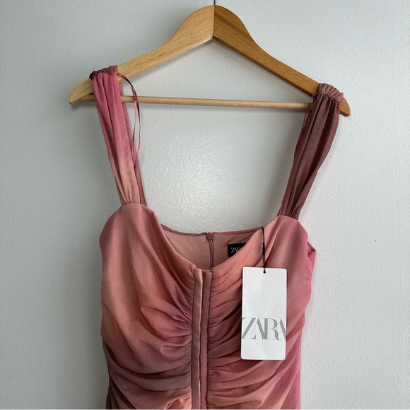 Zara Blush Ruched Mini Dress - Picture 2 of 7